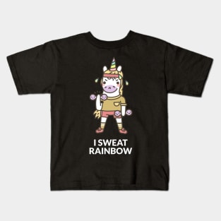 Unicorn - I Sweat Rainbow Kids T-Shirt